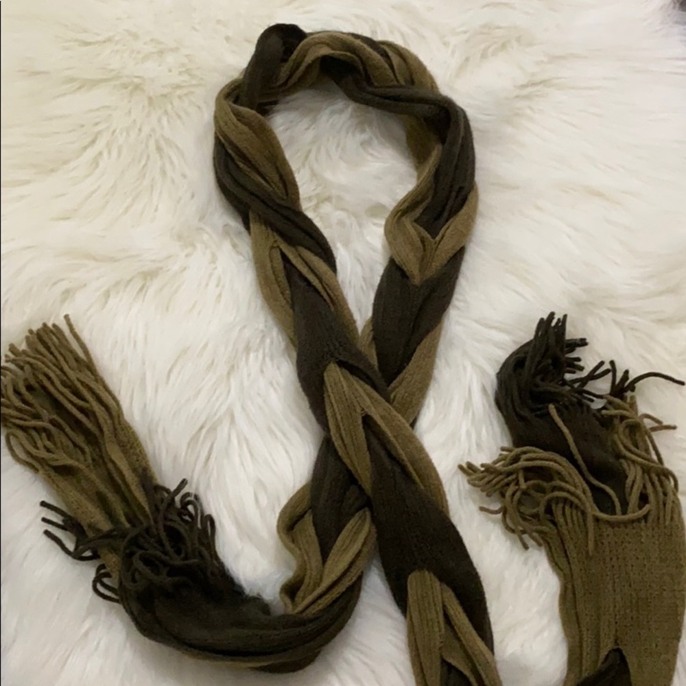 Dark brown and brown scarf